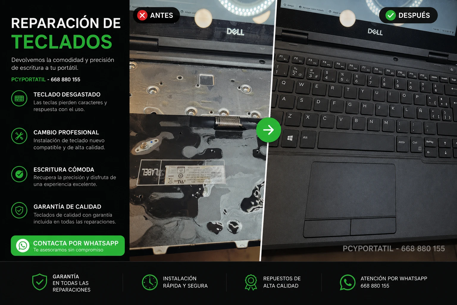 Cambio de teclado de portátil
